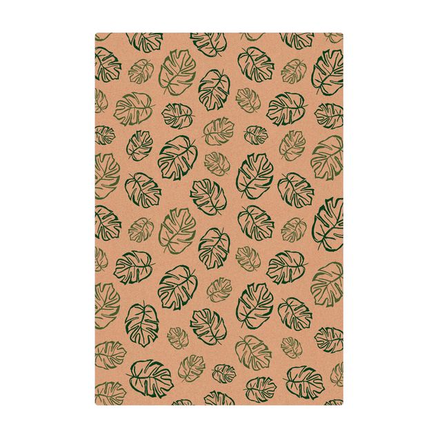 large area rugs Drawn Tropical Leaves