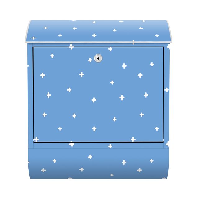 Letterbox - Drawn White Crosses On Blue
