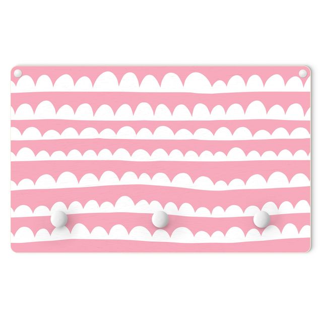 Coat rack for children - Drawn White Bands Of Clouds Up In Light Pink Skies