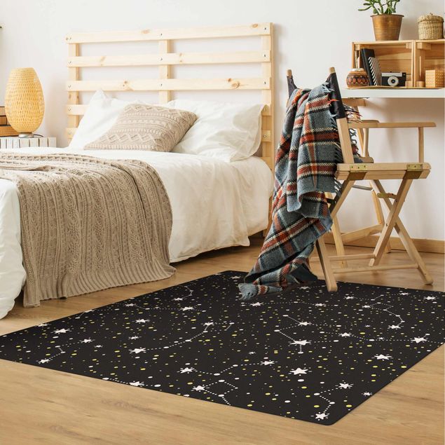 charcoal grey rug Drawn Starry Sky With Great Bear