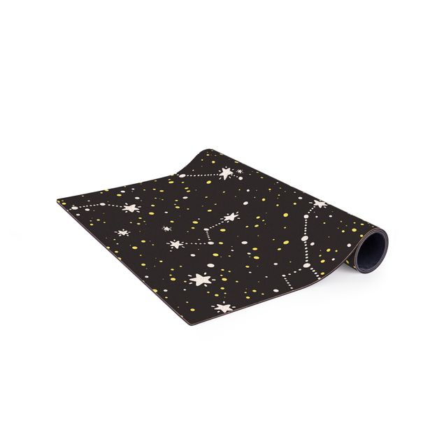 Charcoal rug Drawn Starry Sky With Great Bear