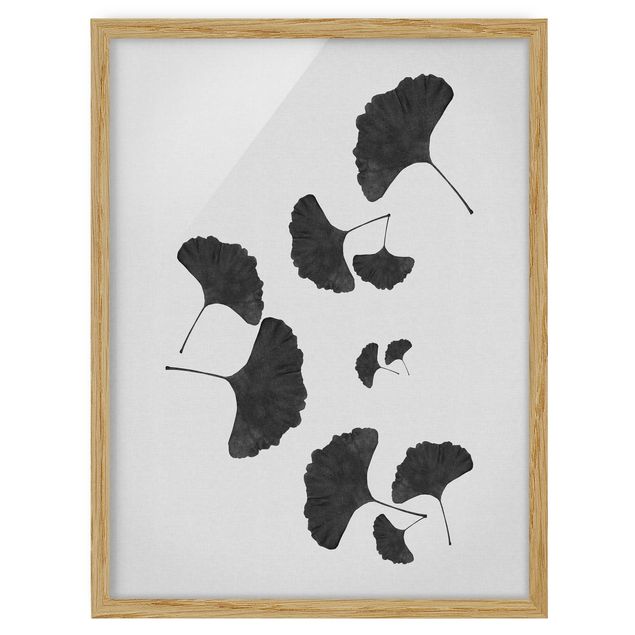Framed poster - Ginkgo Composition In Black And White