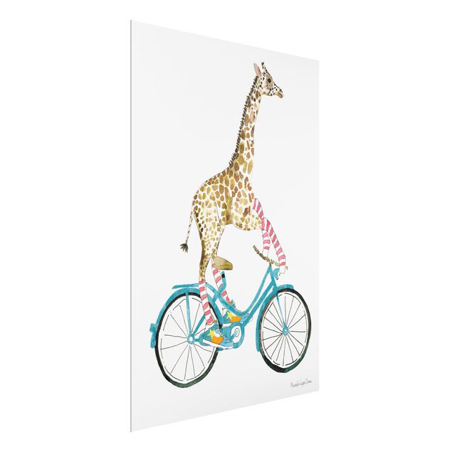 Glass print - Giraffe on a joy ride II