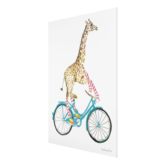 Glass print - Giraffe on a joy ride II