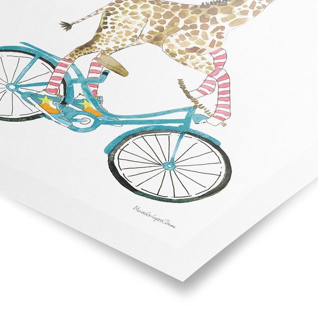 Poster art print - Giraffe on a joy ride II