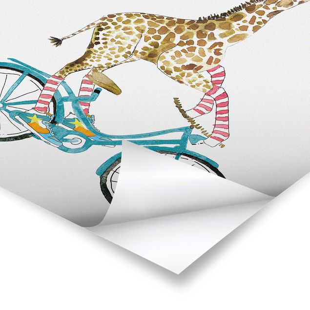 Poster art print - Giraffe on a joy ride II