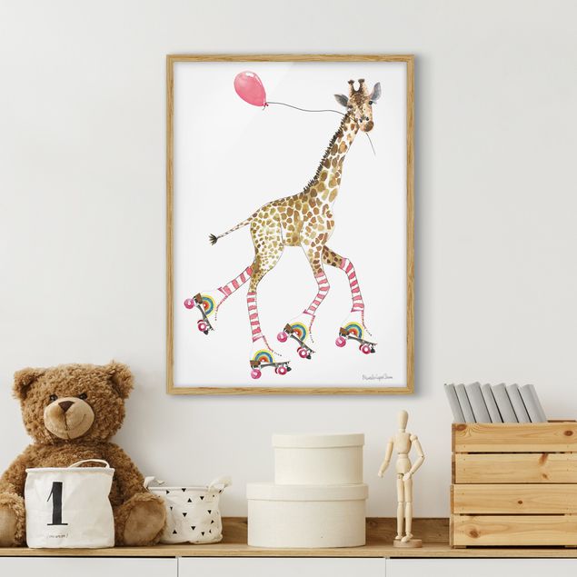 Framed poster - Giraffe on a joy ride