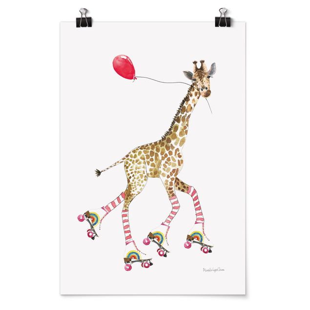 Poster art print - Giraffe on a joy ride