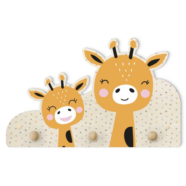 Coat rack for children - Giraffe With Baby Giraffe
