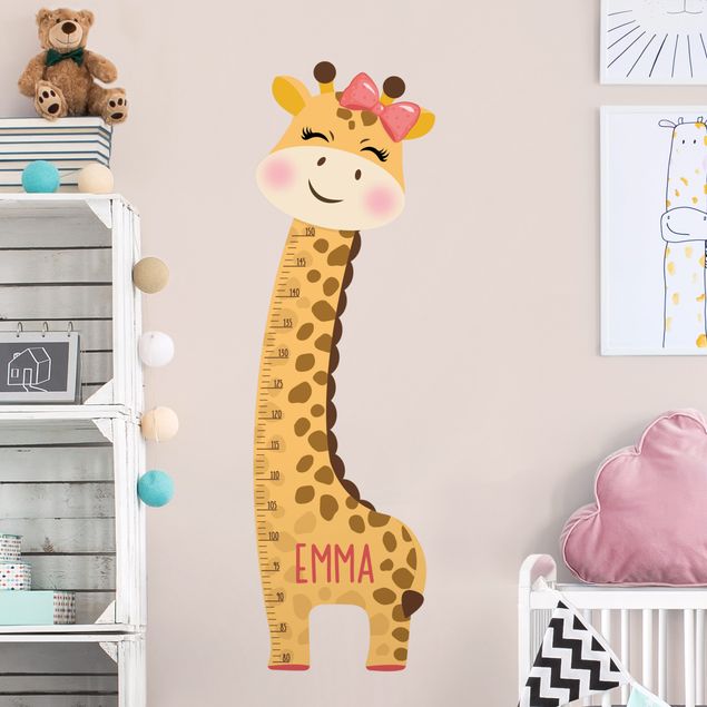 Giraffe wall stickers for nursery Giraffe girl with custom name
