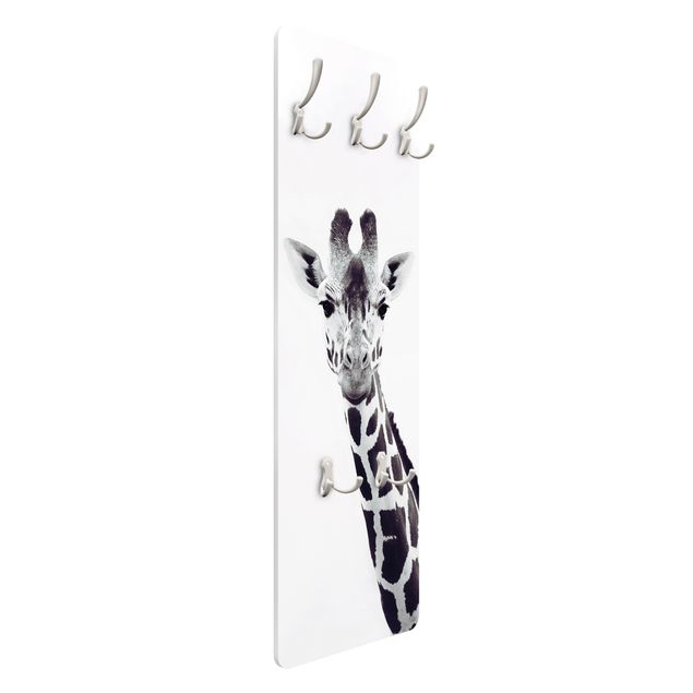 Coat rack modern - Giraffe Portrait In Black And White