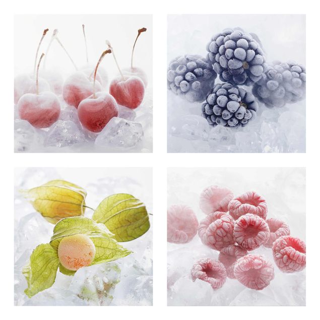 Glass print 4 parts - Frozen Fruit