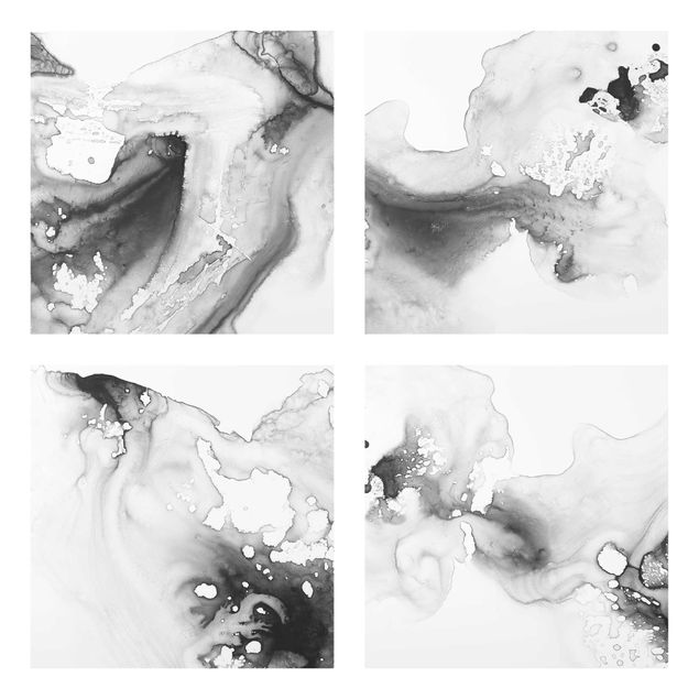 Glass print 4 parts - Dust And Water Set II