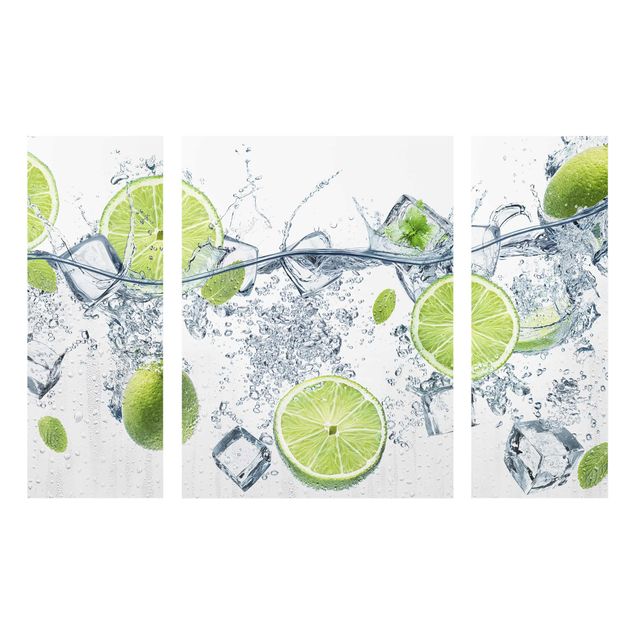 Glass print 3 parts - Refreshing lime