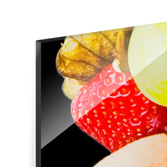 Glass print 4 parts - Colourful Exotic Fruits