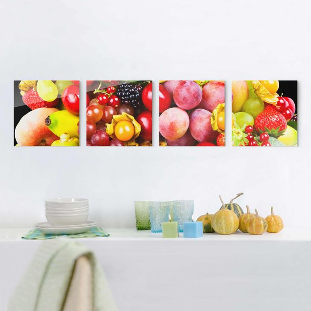 Magnettafel Glas Colourful Exotic Fruits
