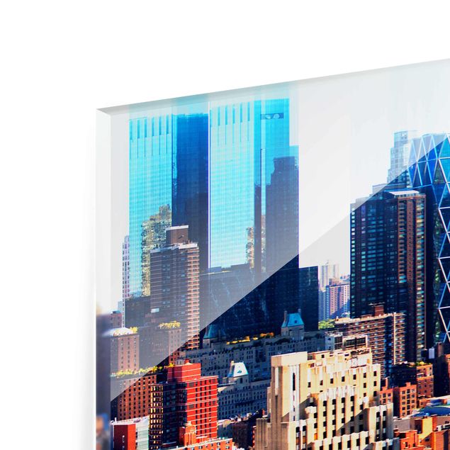 Glass print 4 parts - Manhattan Skyline Urban Stretch