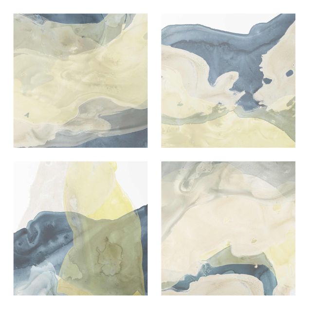 Glass print 4 parts - Ocean And Desert Set II