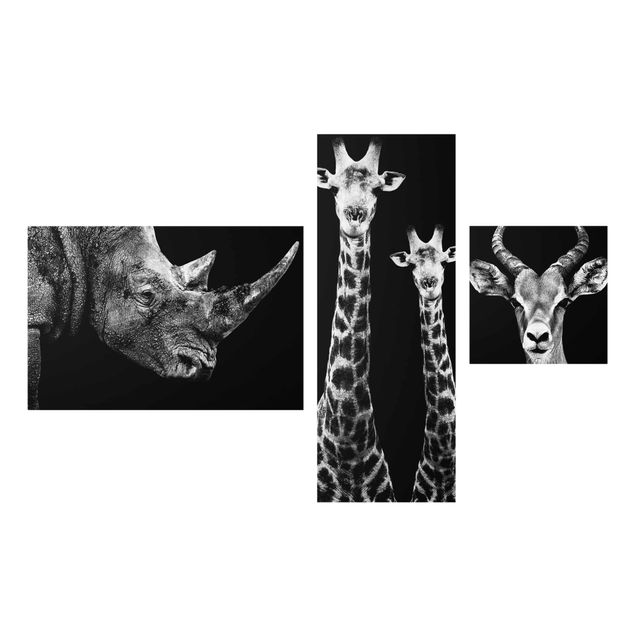 Glass print 3 parts - Safari Trilogy I