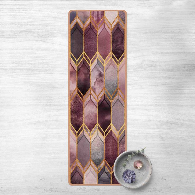 modern area rugs Stained Glass Geometric Rose Gold