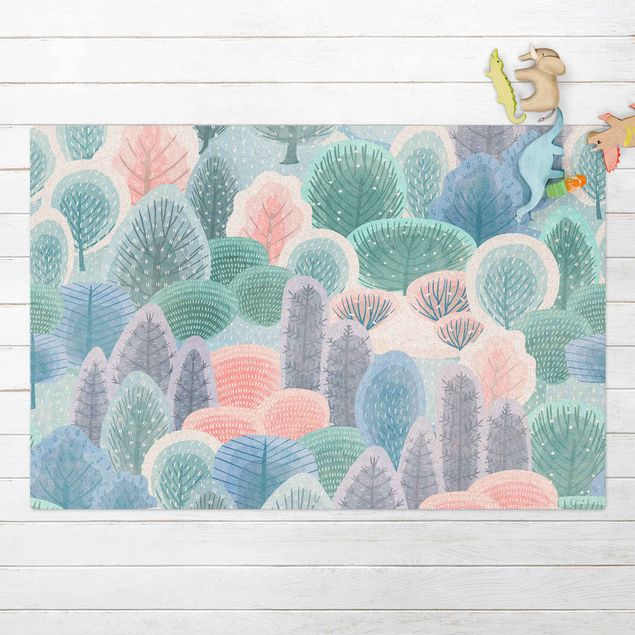 contemporary rugs Happy Forest In Pastel