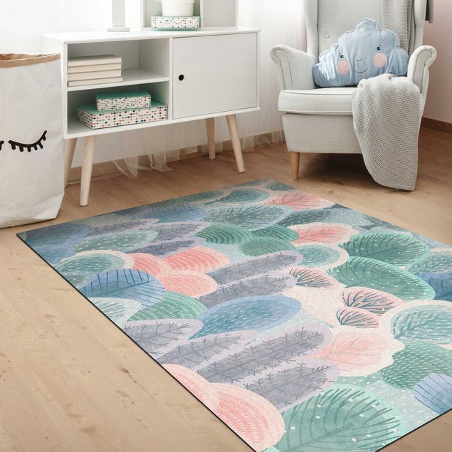 jungle theme rug Happy Forest In Pastel