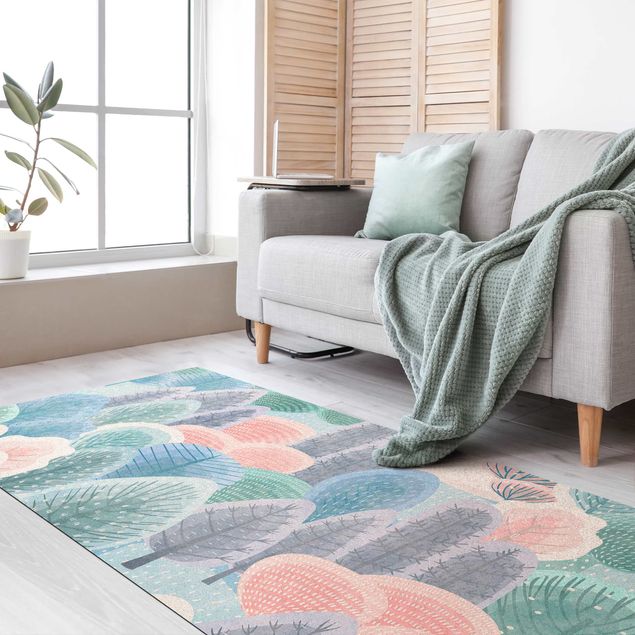 modern area rugs Happy Forest In Pastel