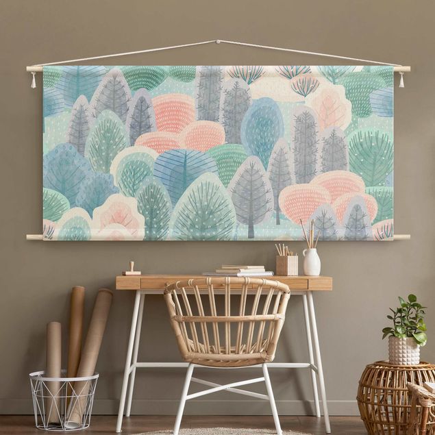 nature wall hanging Happy Forest In Pastel
