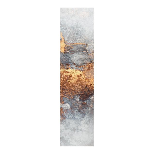 Schiebegardinen Set - Gold-Grauer Nebel - Flächenvorhang