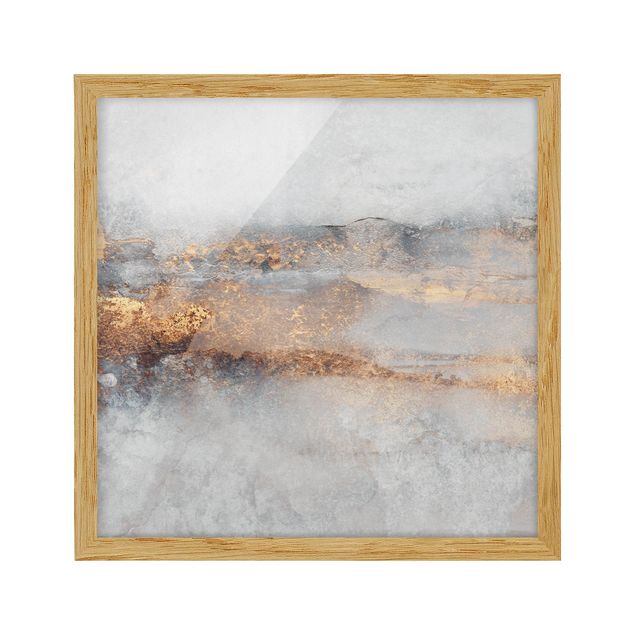 Framed poster - Gold Grey Fog