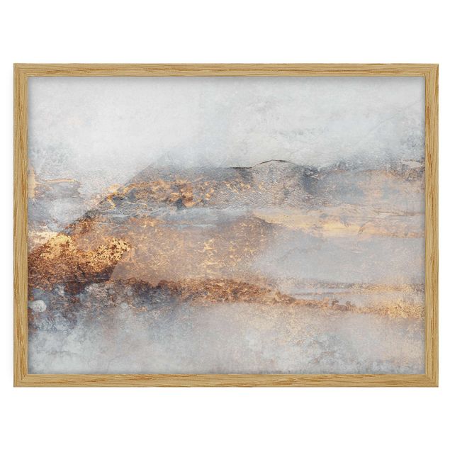 Framed poster - Gold Grey Fog