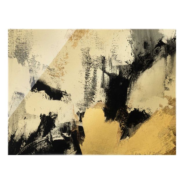 Glass print - Golden Collage - Landscape format