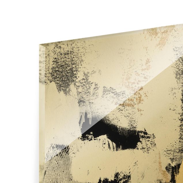 Glass print - Golden Collage - Landscape format