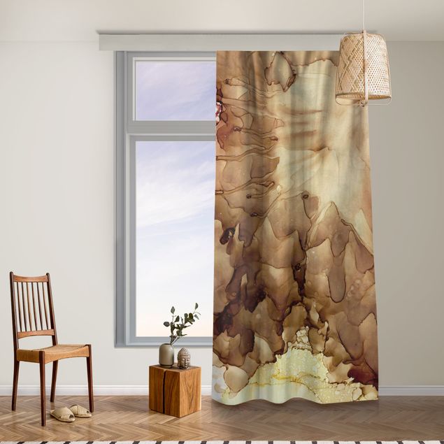 custom curtain Golden Brown Explosion I
