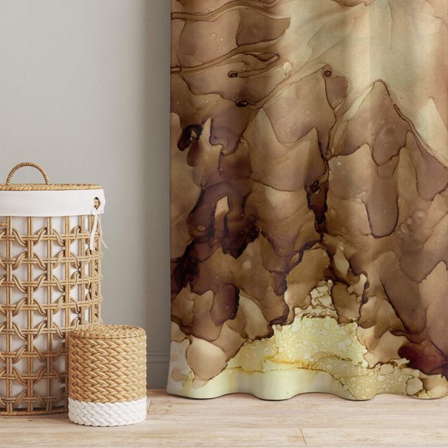 contemporary curtains Golden Brown Explosion I