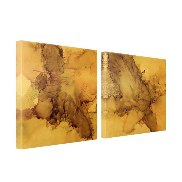 Print on canvas - Golden Brown Explosions