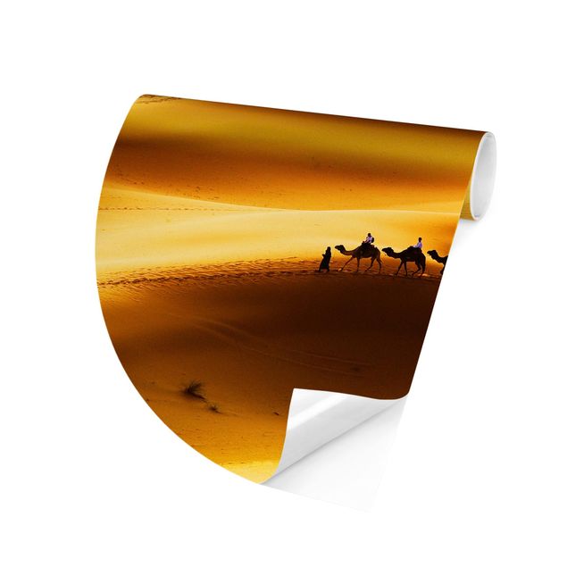 Self-adhesive round wallpaper - Golden Dunes