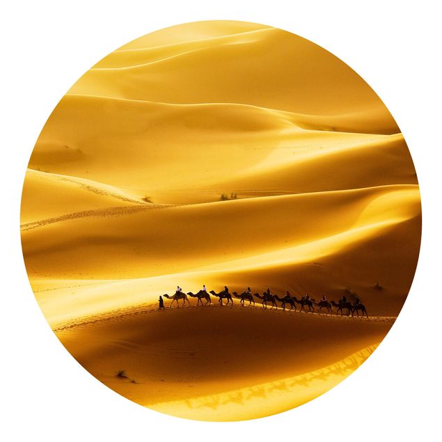 Self-adhesive round wallpaper - Golden Dunes