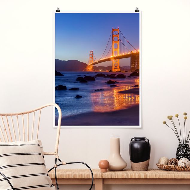 Poster - Golden Gate Bridge At Dusk