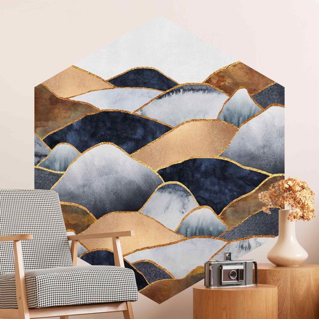 Wallpapers Golden Mountains Watercolour