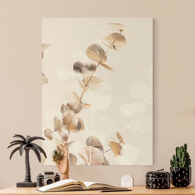Canvas print gold - Golden Eucalyptus With White I