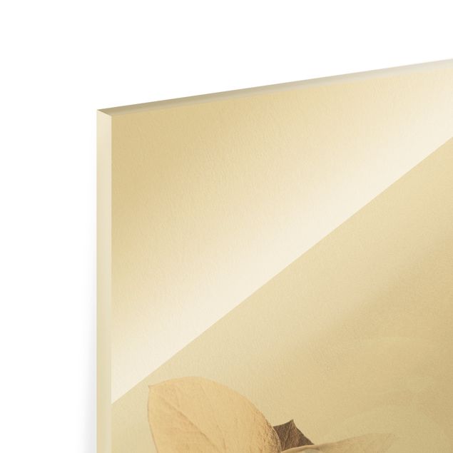 Glass print - Golden Eucalyptus With White II - Portrait format