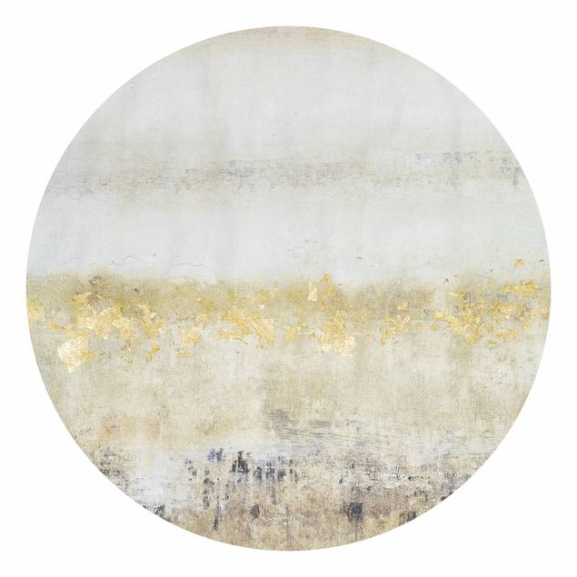 Self-adhesive round wallpaper - Golden Colour Fields I