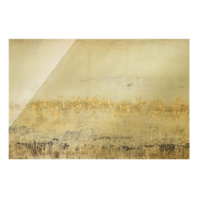 Glass print - Golden Colour Fields Il - Landscape format