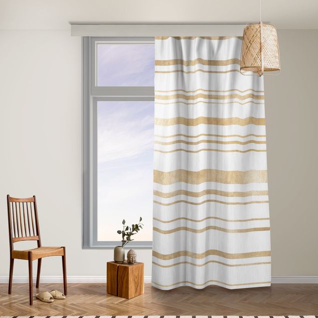Striped curtains Golden Glitter Stripes