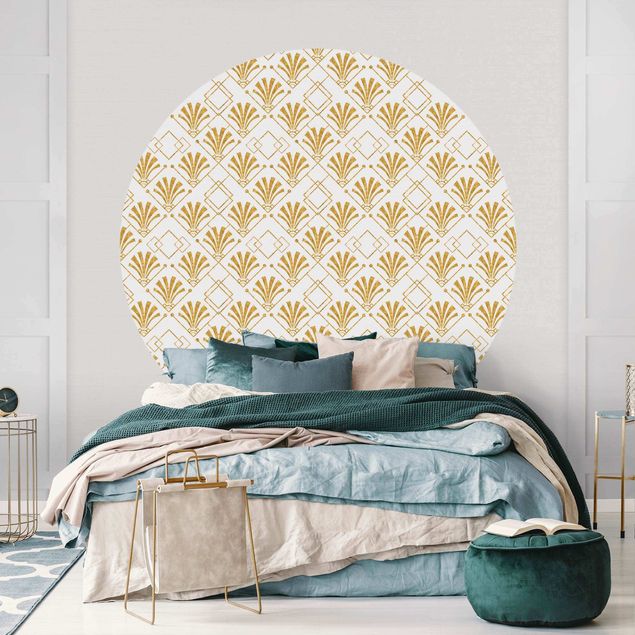 Wallpapers Golden Glitter Look With Art Deco Pattern