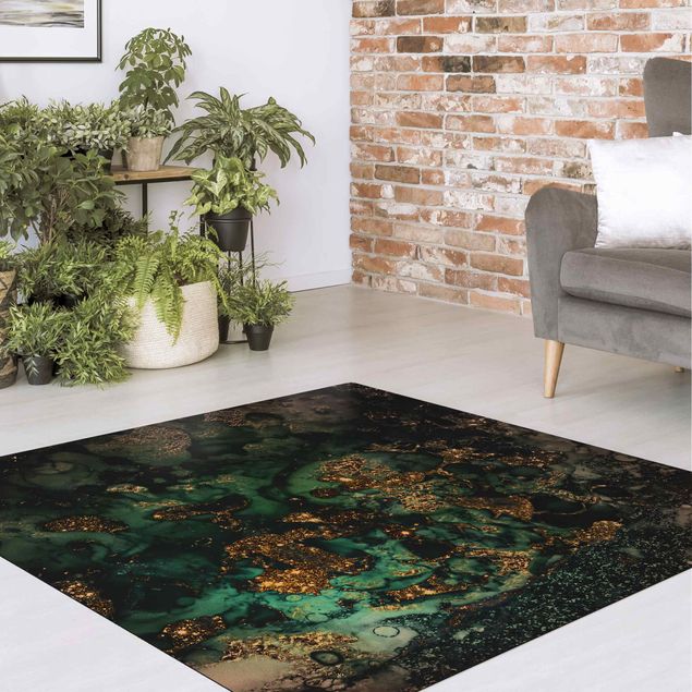 Black rugs Golden Sea Islands Abstract