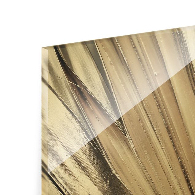 Glass print - Golden Palm Leaves - Portrait format