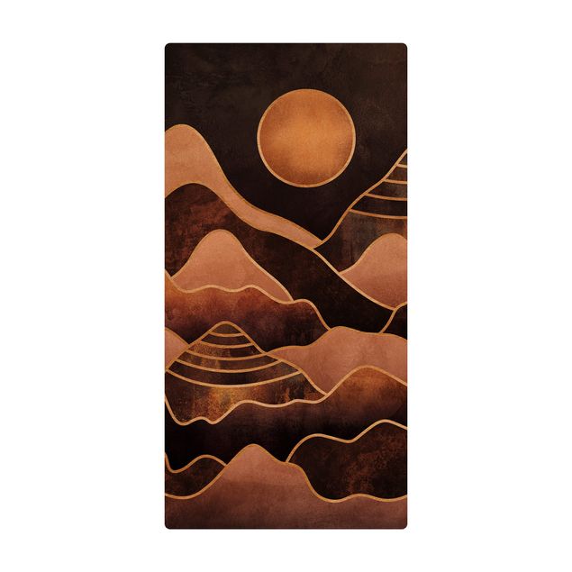large area rugs Golden Sun Abstract Mountains
