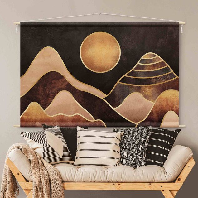 wall hangings Golden Sun Abstract Mountains